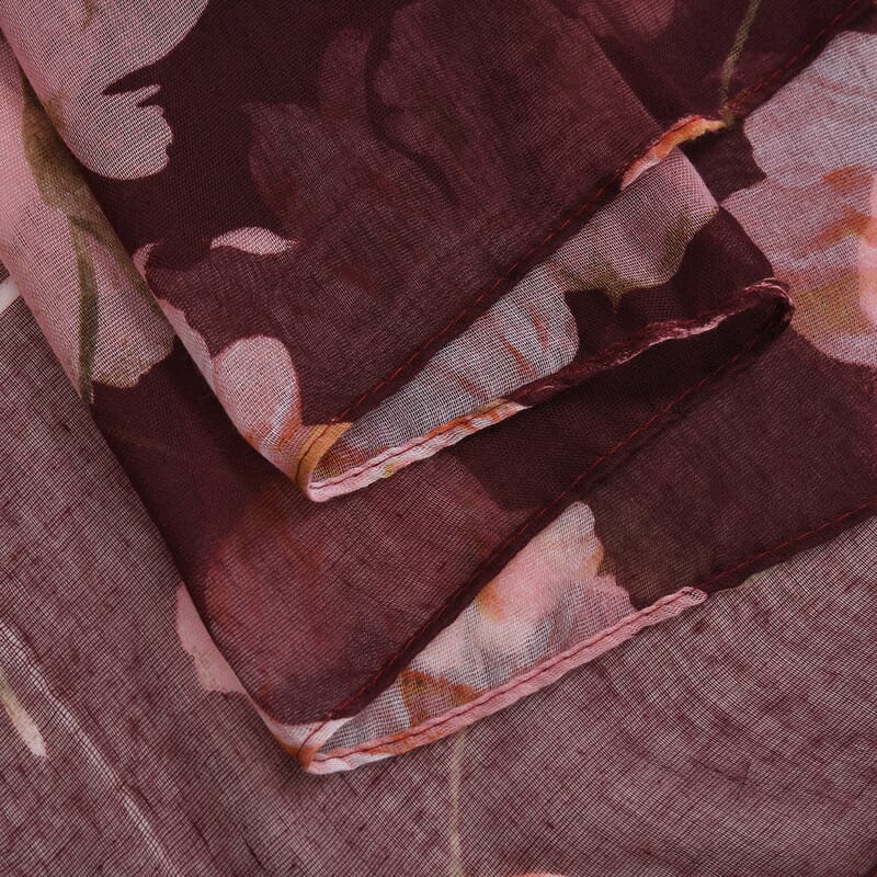 Set of 5 Tulip Floral Pattern Polyester Scarfs