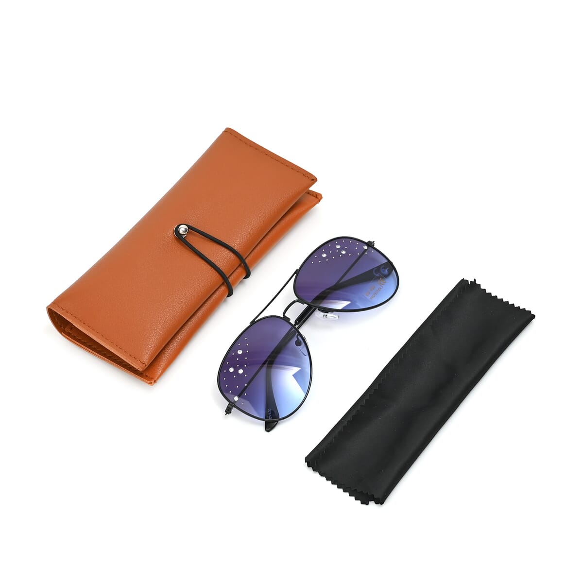 Black UV400 Sunglass with Storage Bag and Glass Cleaning Cloth image number 0