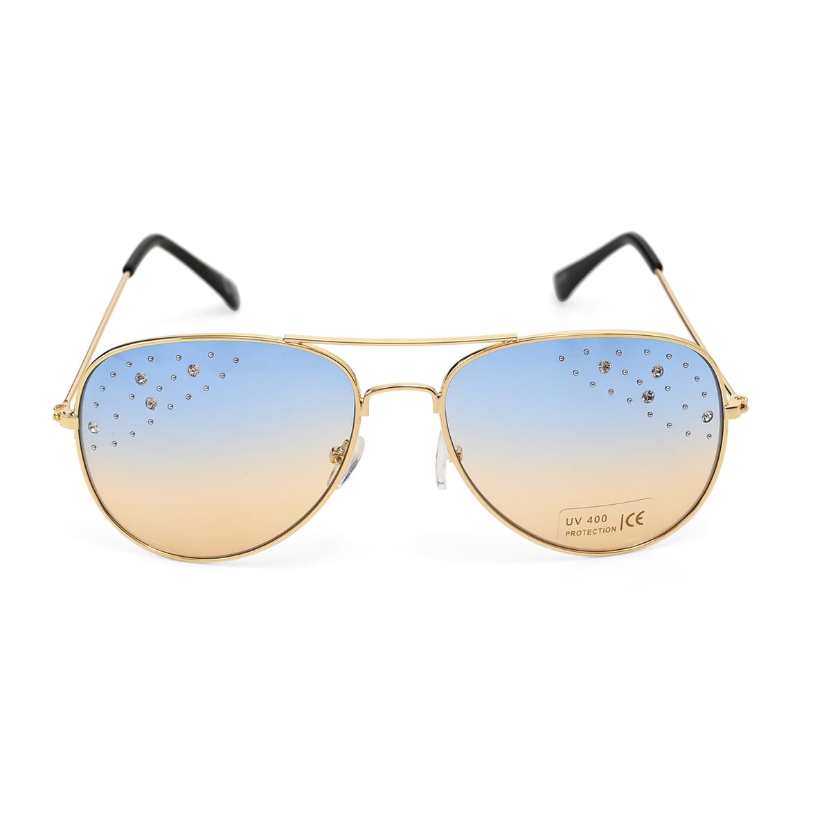 Set of 3 UV400 Sunglass with Storage Bag and Glass Cleaning Cloth - Gold and Black image number 1
