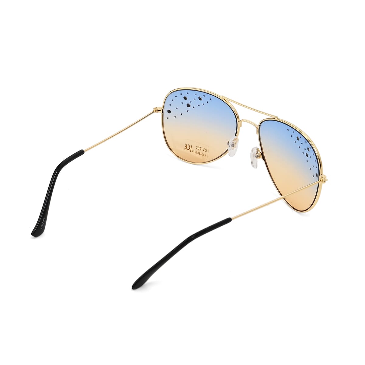 Set of 3 UV400 Sunglass with Storage Bag and Glass Cleaning Cloth - Gold and Black image number 3