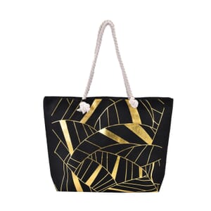 Metallic Glitter Gold Abstract Leaves Tote Bag