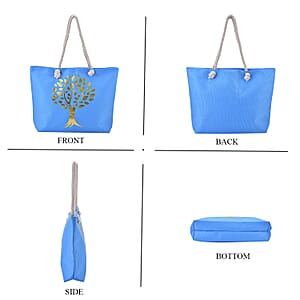 Metallic Glitter Gold Tree Pattern Tote Bag (20.47x15.35x4.33)