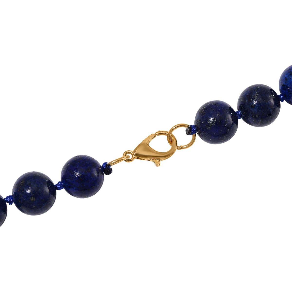 Lapis Lazuli 350.00 ctw Beaded Necklace with Sycee Charm in Goldtone 20 Inches image number 4
