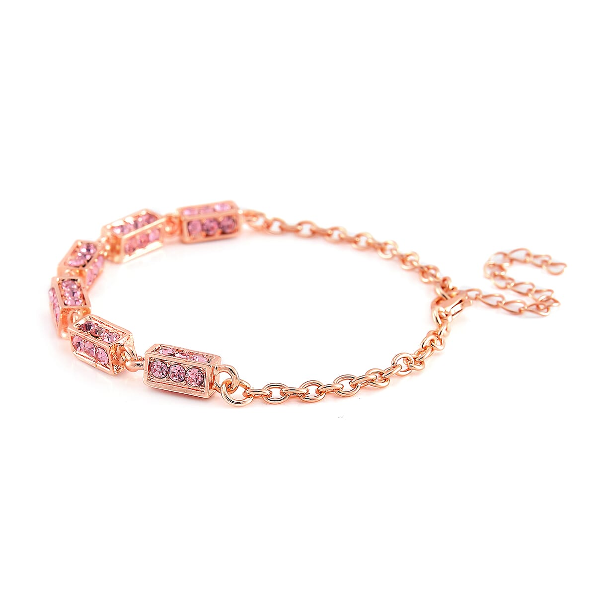 Simulated Pink Diamond Bracelet in Rosetone (7.50 In) 5.00 ctw image number 2