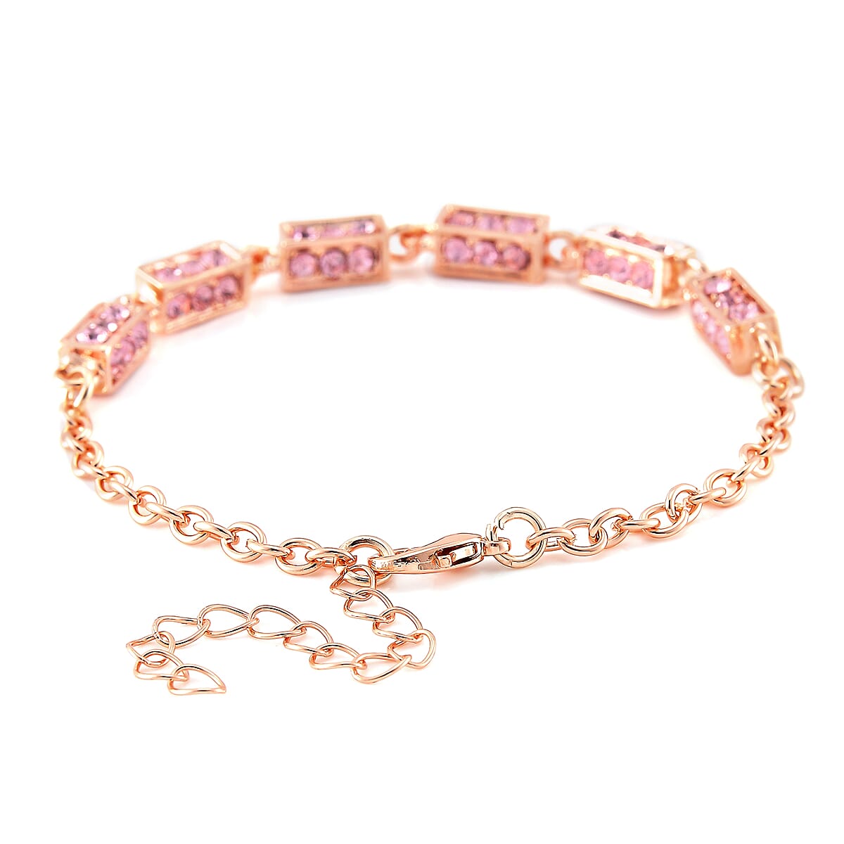 Simulated Pink Diamond Bracelet in Rosetone (7.50 In) 5.00 ctw image number 3