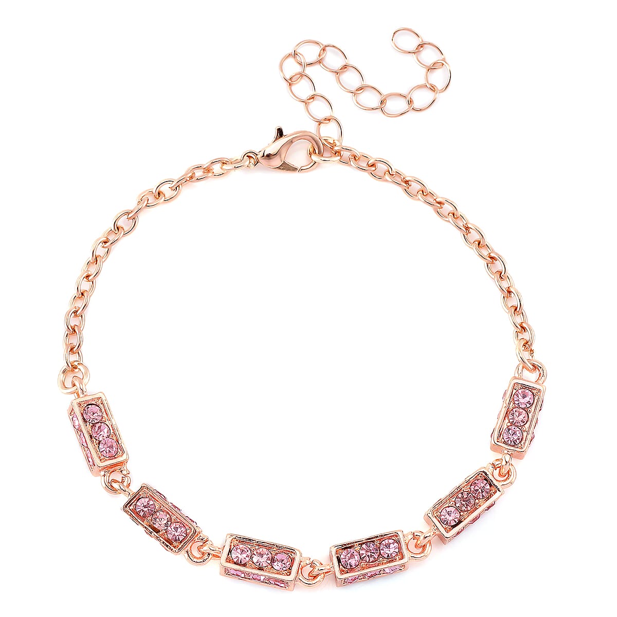 Simulated Pink Diamond Bracelet in Rosetone (7.50 In) 5.00 ctw image number 4