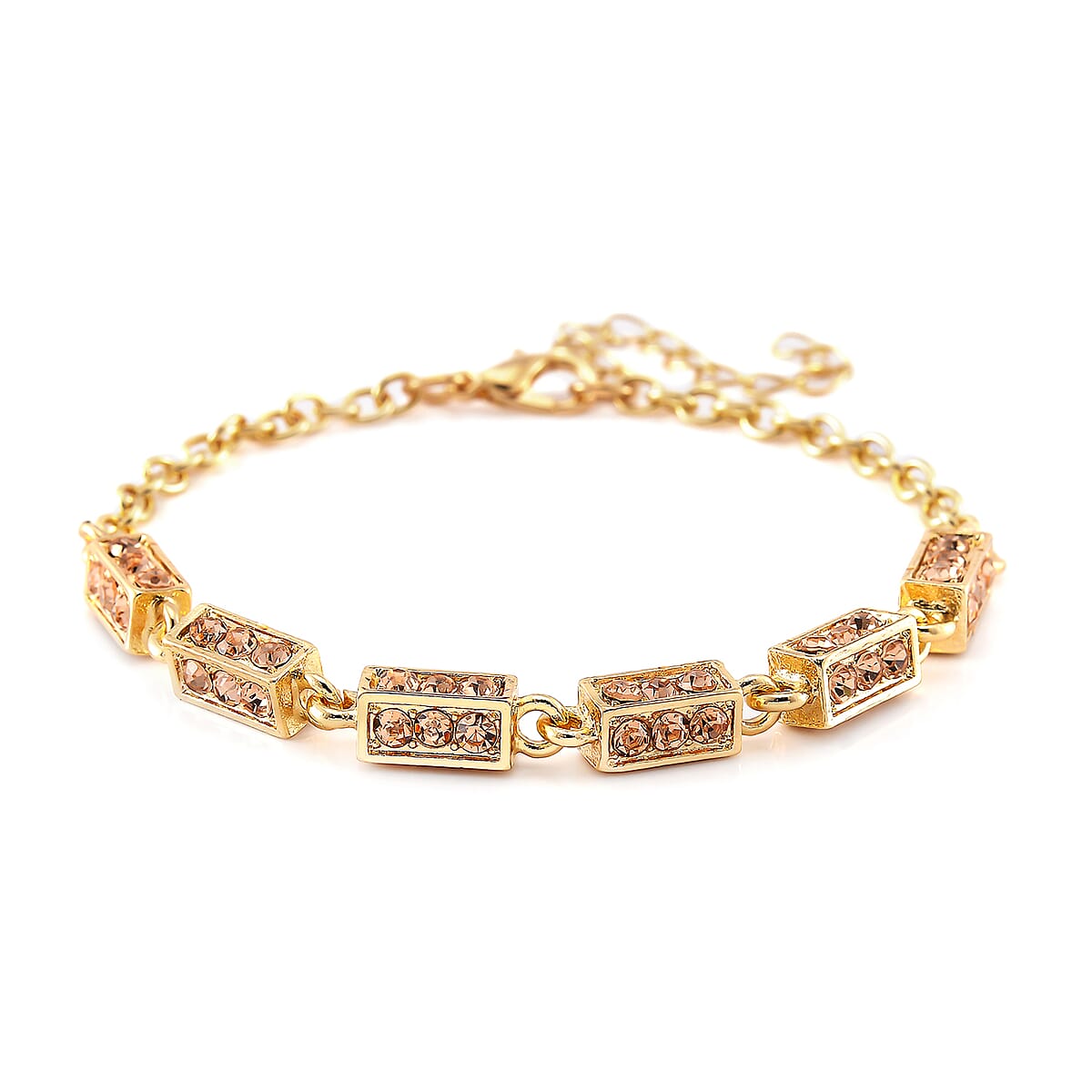 Simulated Champagne Diamond Bracelet in Goldtone (7.50 In) 5.00 ctw image number 0