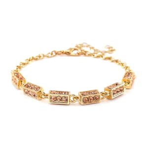 Simulated Champagne Diamond Bracelet in Goldtone (7.50 In) 5.00 ctw