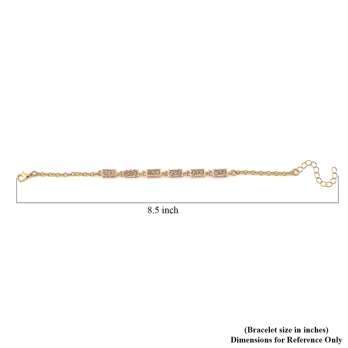 Simulated Champagne Diamond Bracelet in Goldtone (7.50 In) 5.00 ctw image number 6