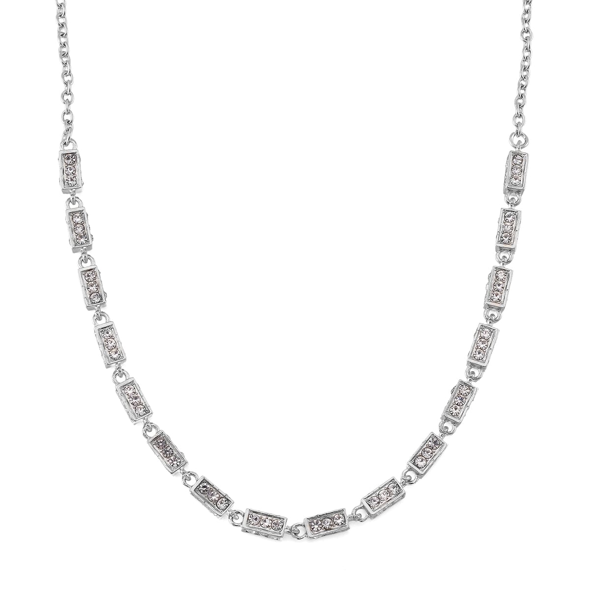 Simulated Diamond Necklace (20 Inches) in Silvertone 10.00 ctw image number 0