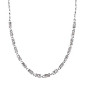 Simulated Diamond Necklace (20 Inches) in Silvertone 10.00 ctw