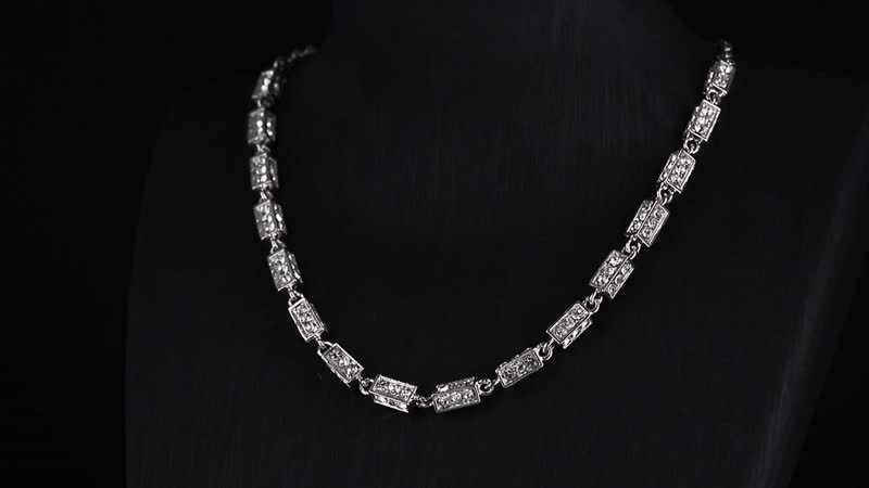 Simulated Diamond Necklace (20 Inches) in Silvertone 10.00 ctw