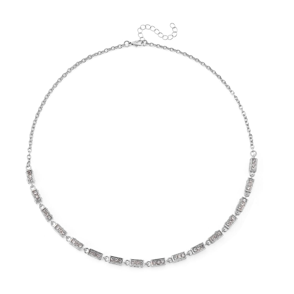 Simulated Diamond Necklace (20 Inches) in Silvertone 10.00 ctw image number 2