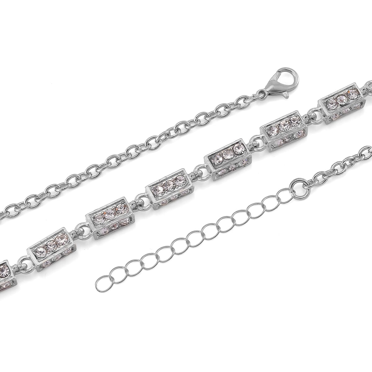 Simulated Diamond Necklace (20 Inches) in Silvertone 10.00 ctw image number 3