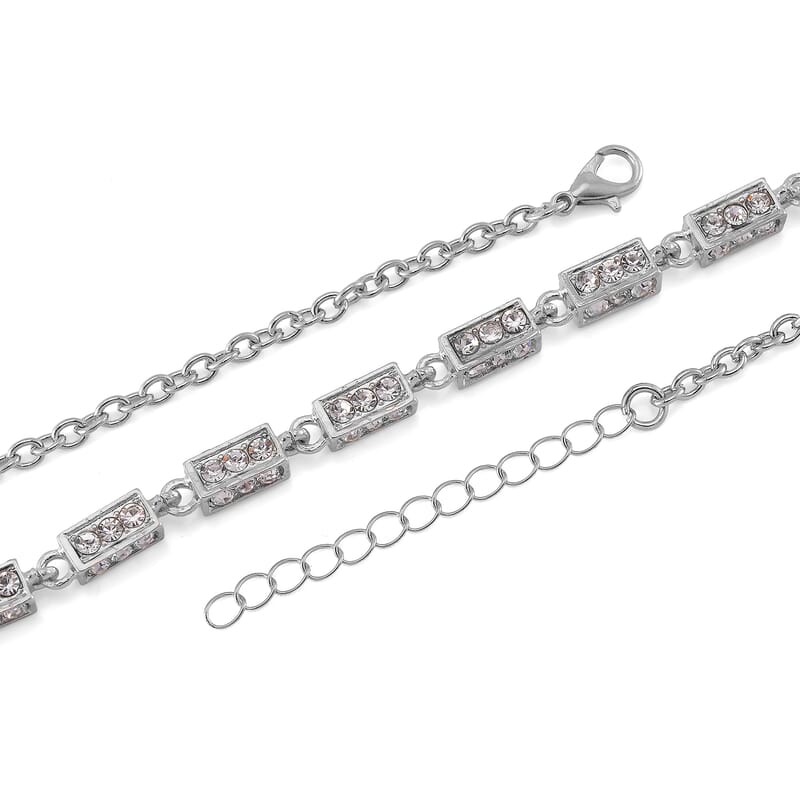 Simulated Diamond Necklace (20 Inches) in Silvertone 10.00 ctw