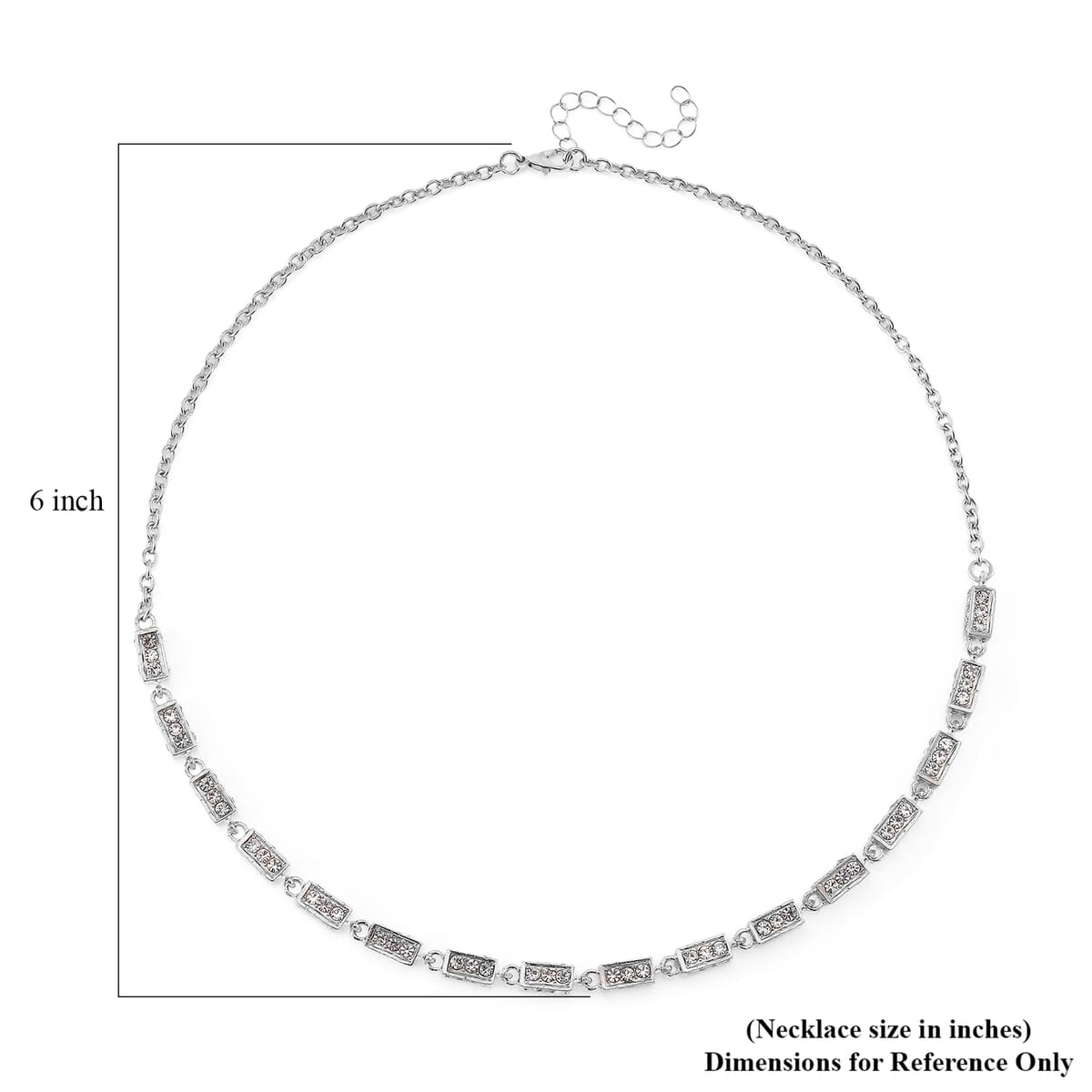 Simulated Diamond Necklace (20 Inches) in Silvertone 10.00 ctw image number 5