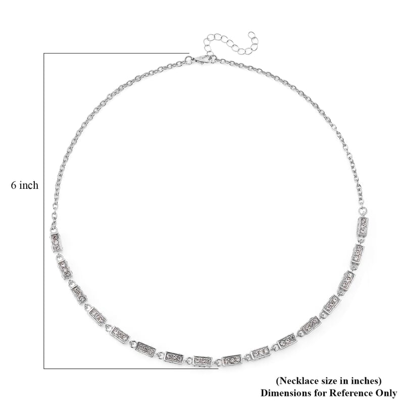 Simulated Diamond Necklace (20 Inches) in Silvertone 10.00 ctw