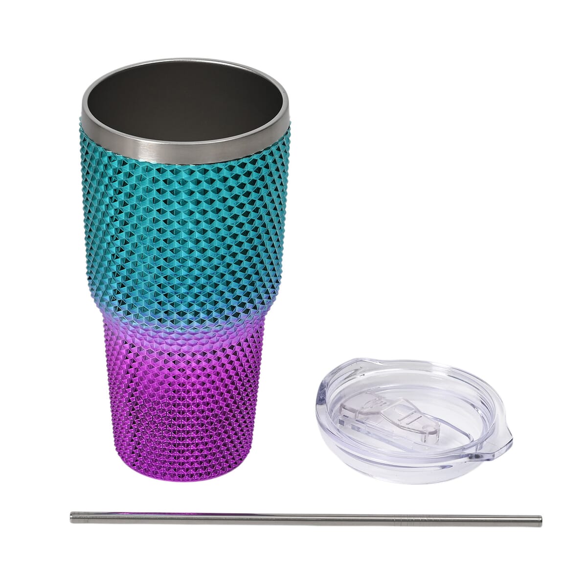 30oz Gradient Color Water Cup with Stainless Steel Straw image number 0
