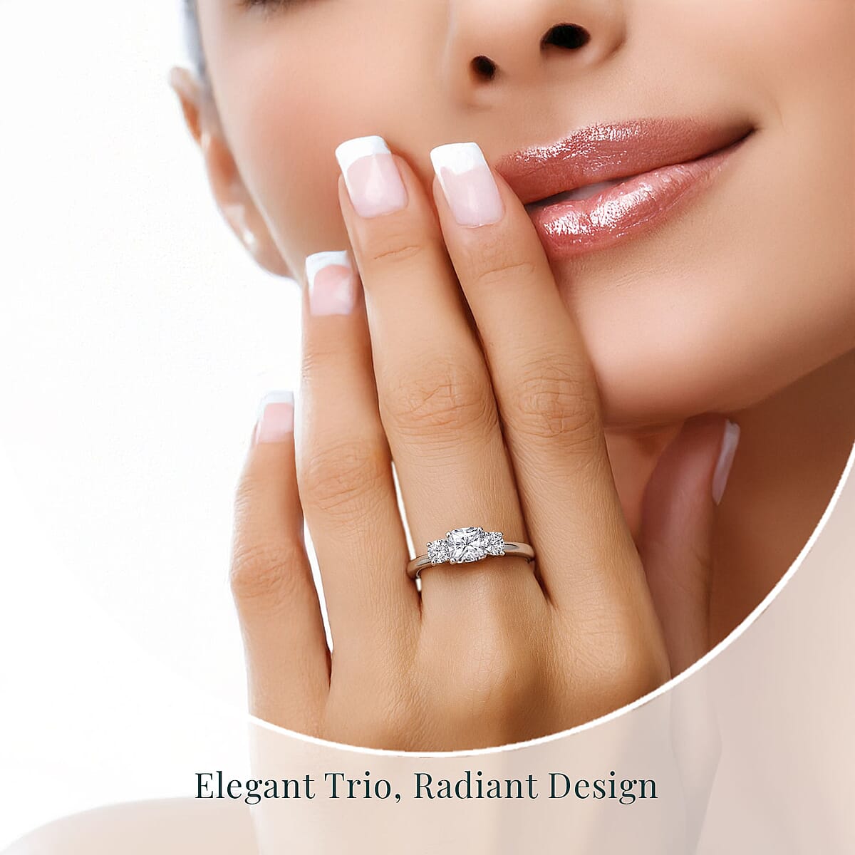 SGL Certified Luxuriant Lab Grown Diamond E-F VS 1.50 ctw Trilogy Ring in 950 Platinum (Size  10.0) image number 1
