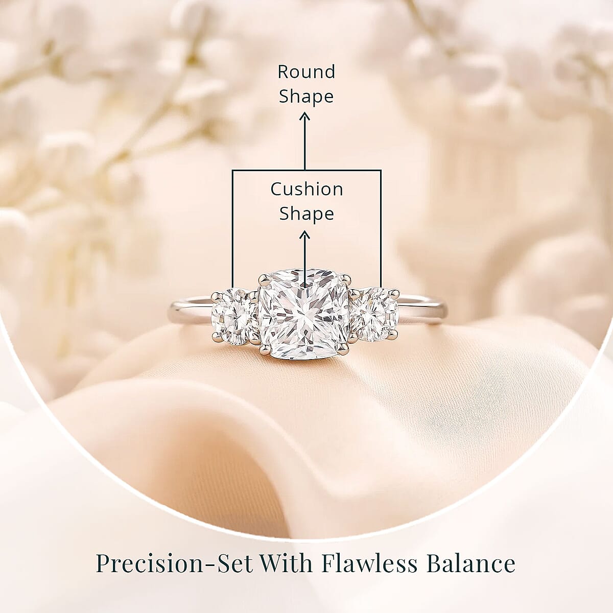 SGL Certified Luxuriant Lab Grown Diamond E-F VS 1.50 ctw Trilogy Ring in 950 Platinum (Size  10.0) image number 5