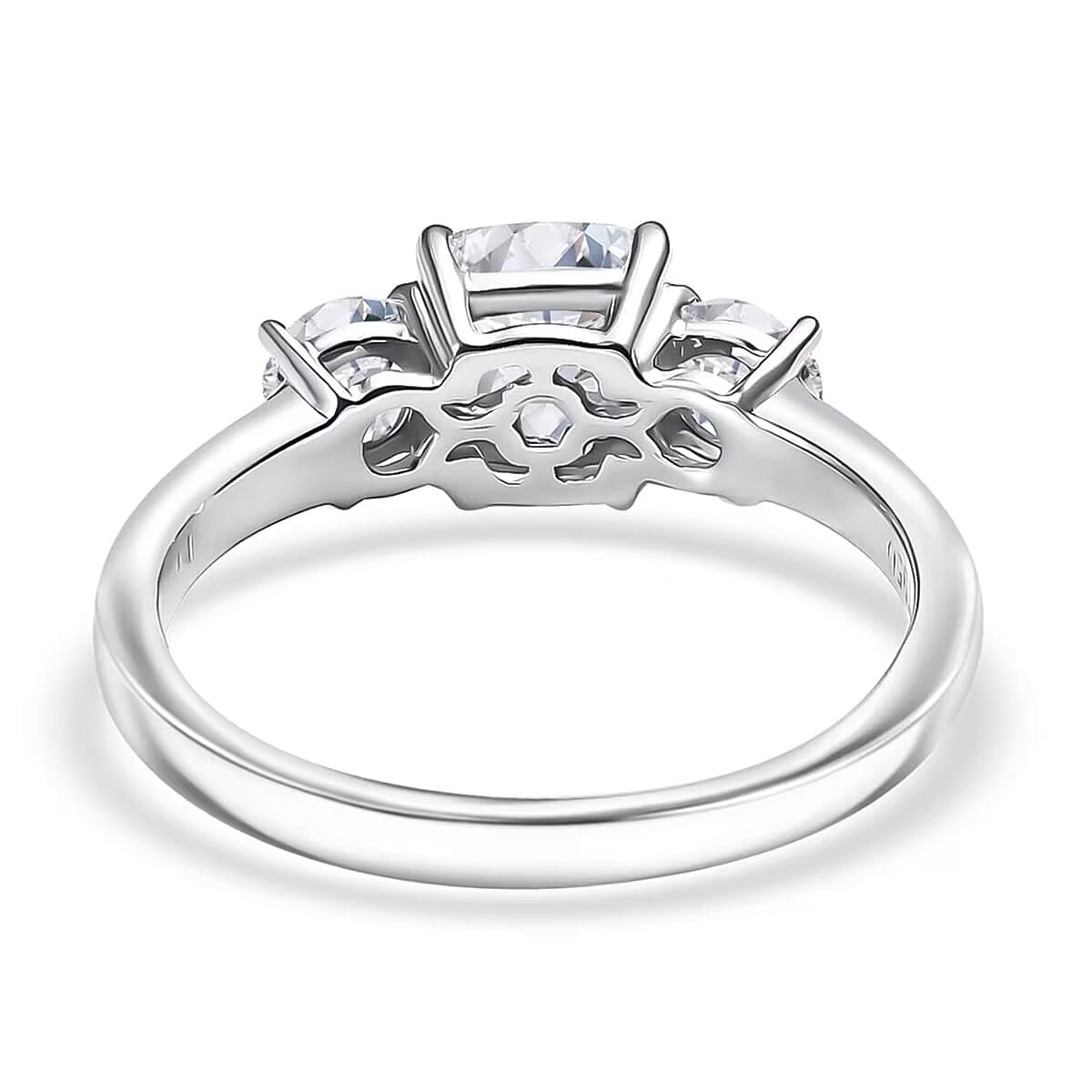 SGL Certified Luxuriant Lab Grown Diamond E-F VS 1.50 ctw Trilogy Ring in 950 Platinum (Size  10.0) image number 7