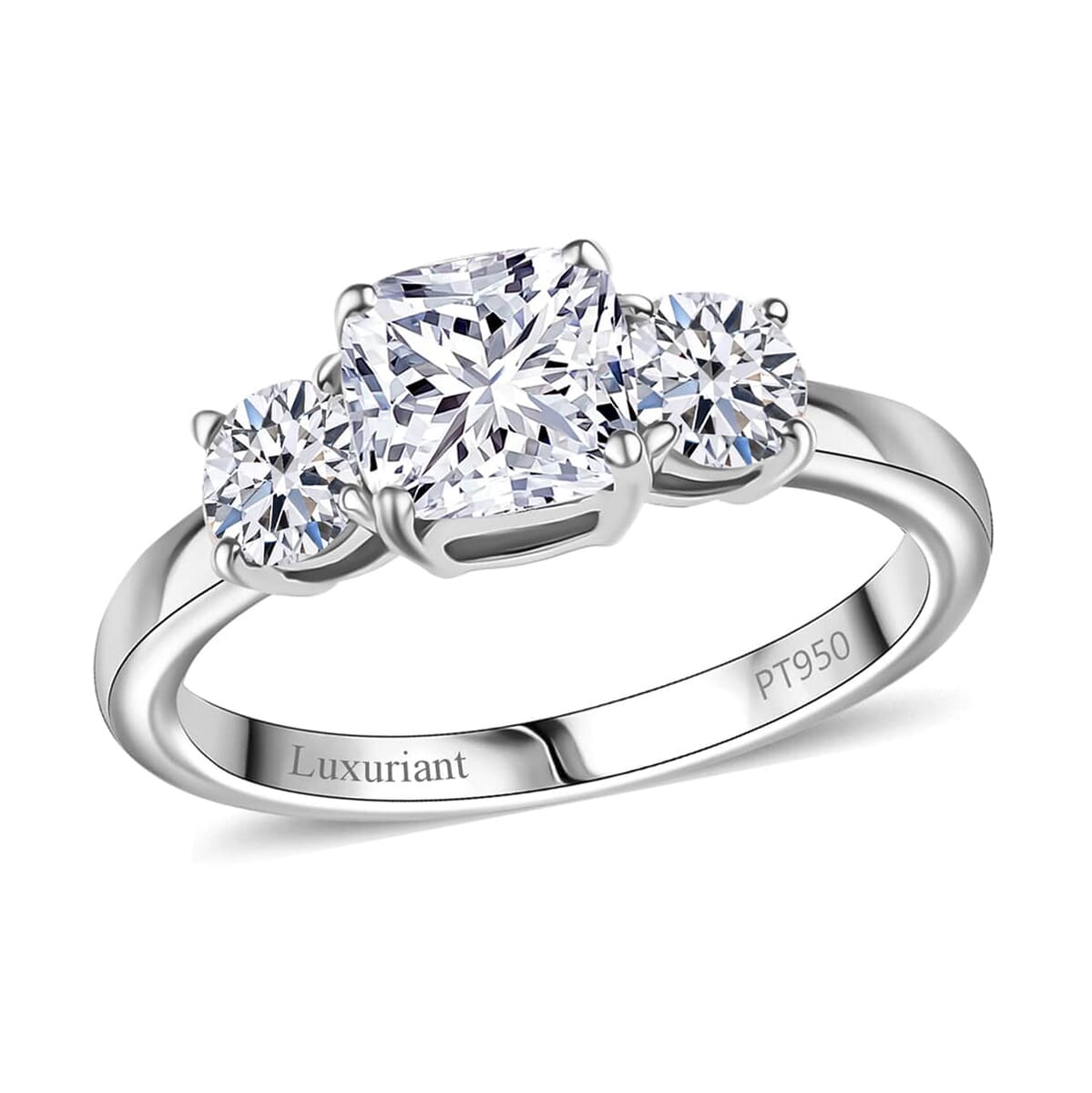 SGL Certified Luxuriant Lab Grown Diamond E-F VS 1.50 ctw Trilogy Ring in 950 Platinum (Size  7.0) image number 0