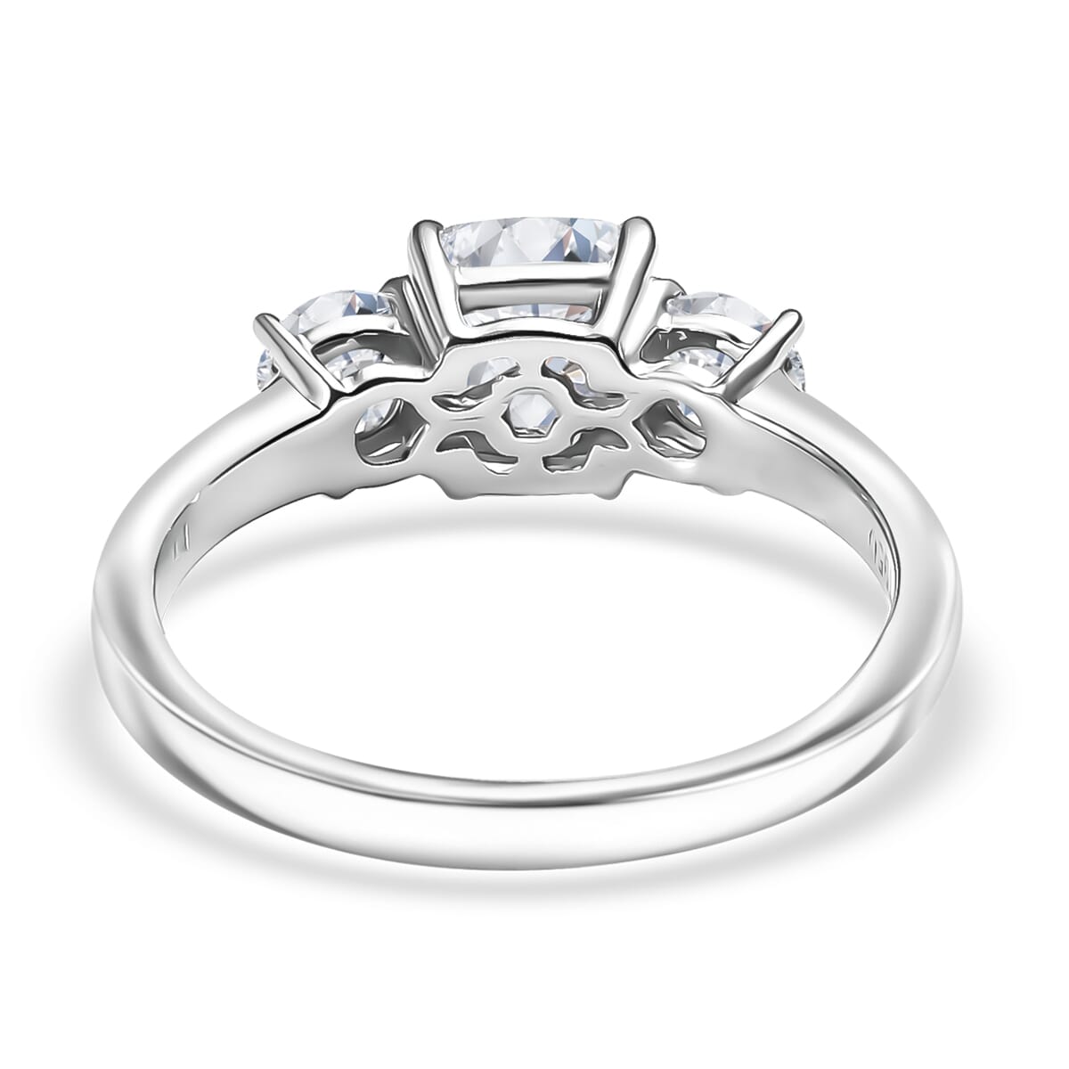 SGL Certified Luxuriant Lab Grown Diamond E-F VS 1.50 ctw Trilogy Ring in 950 Platinum (Size  7.0) image number 5