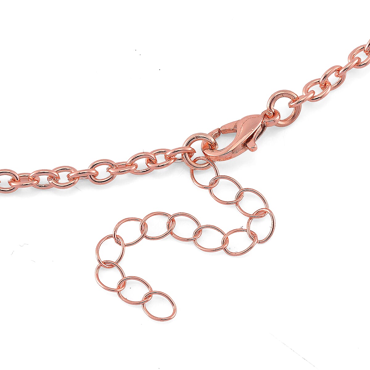 Simulated Pink Diamond 10.00 ctw Necklace 20 Inches in Rosetone  image number 4