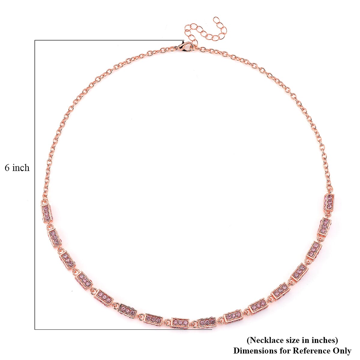 Simulated Pink Diamond 10.00 ctw Necklace 20 Inches in Rosetone  image number 5