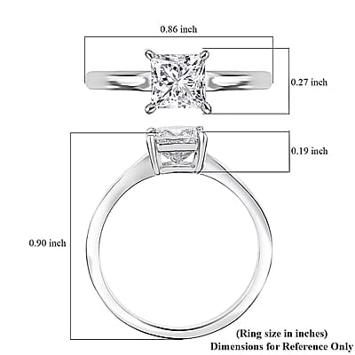 SGL Certified Luxuriant Lab Grown Diamond G-H VS 1.00 ctw Solitaire Ring in 950 Platinum (Size  6.5)