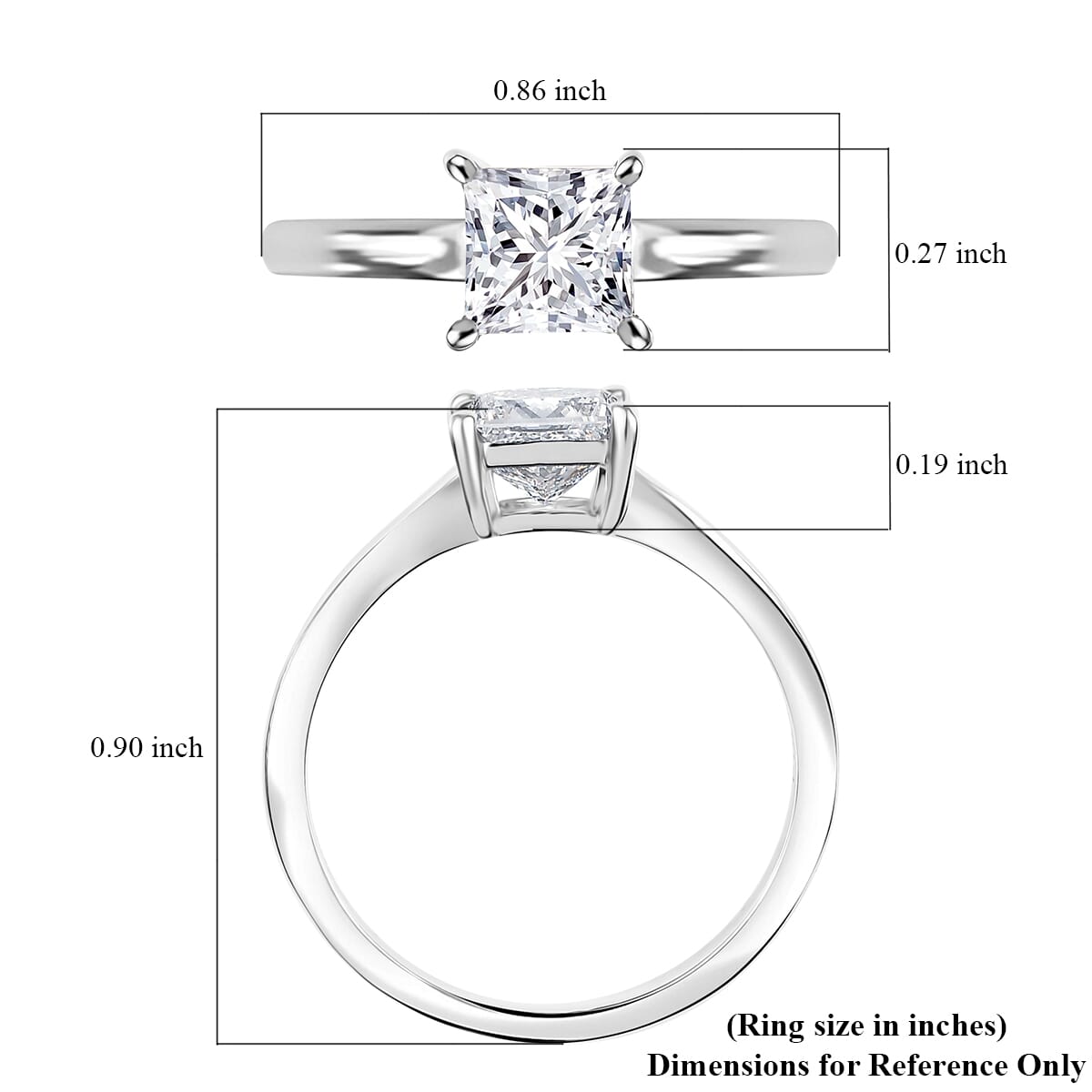 SGL Certified Luxuriant Lab Grown Diamond G-H VS 1.00 ctw Solitaire Ring in 950 Platinum (Size  8.0) image number 5