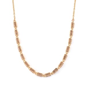 Simulated Champagne Diamond Necklace (20 Inches) in Goldtone 10.00 ctw