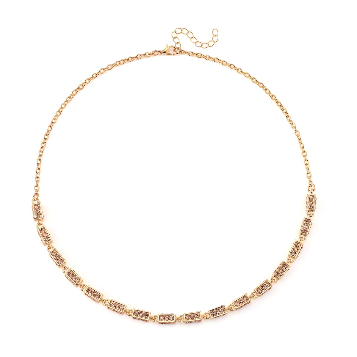 Simulated Champagne Diamond Necklace (20 Inches) in Goldtone 10.00 ctw image number 2