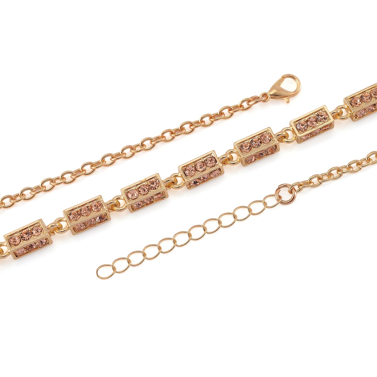 Simulated Champagne Diamond Necklace (20 Inches) in Goldtone 10.00 ctw image number 3
