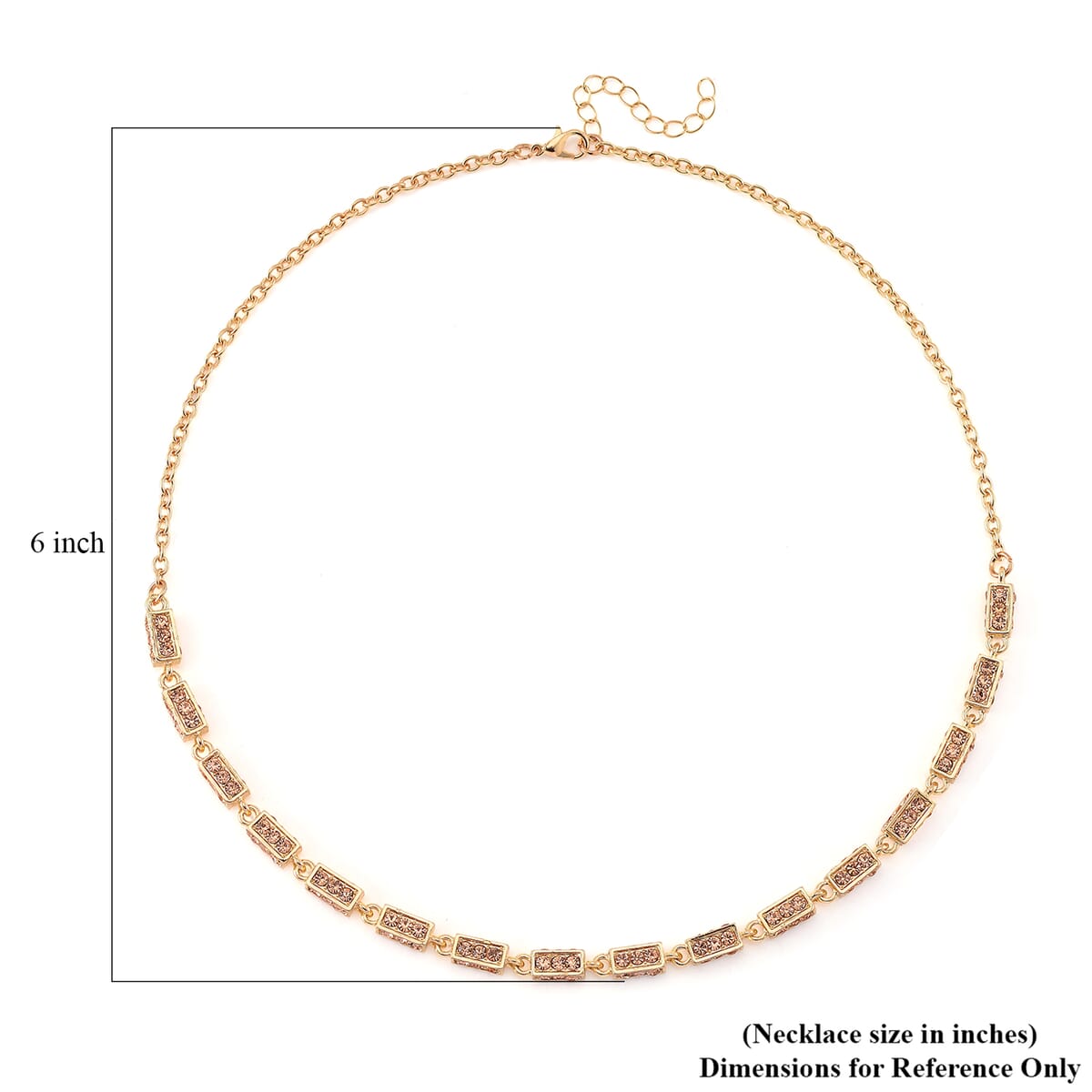 Simulated Champagne Diamond Necklace (20 Inches) in Goldtone 10.00 ctw image number 5