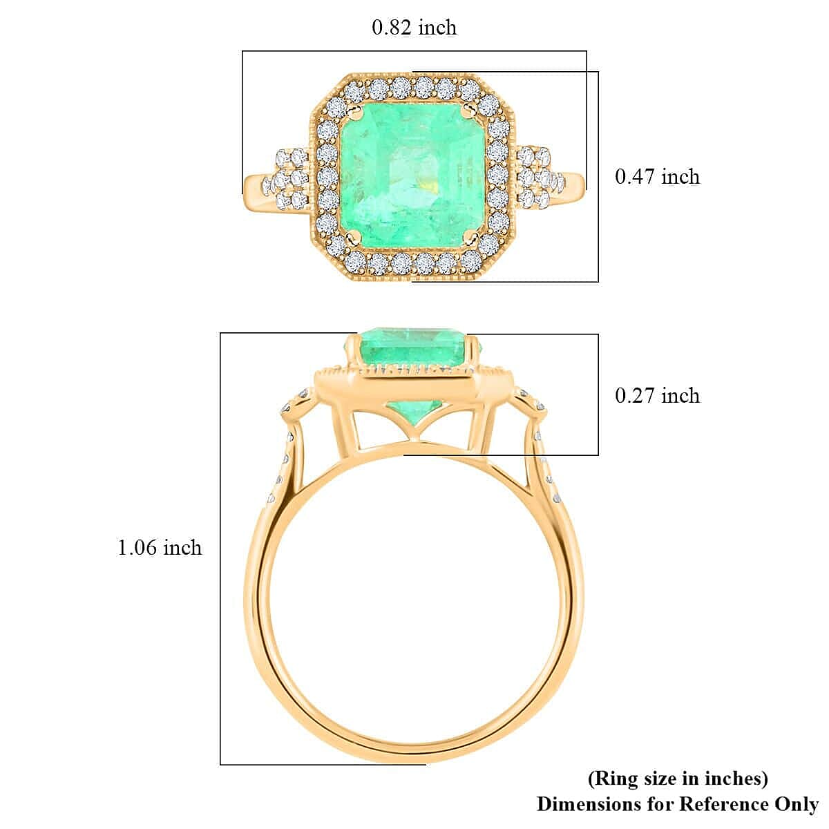 Certified & Appraised Luxoro AAA Boyaca Colombian Emerald and I2 Diamond 3.00 ctw Ring in 14K Yellow Gold (Size 8.5) image number 5