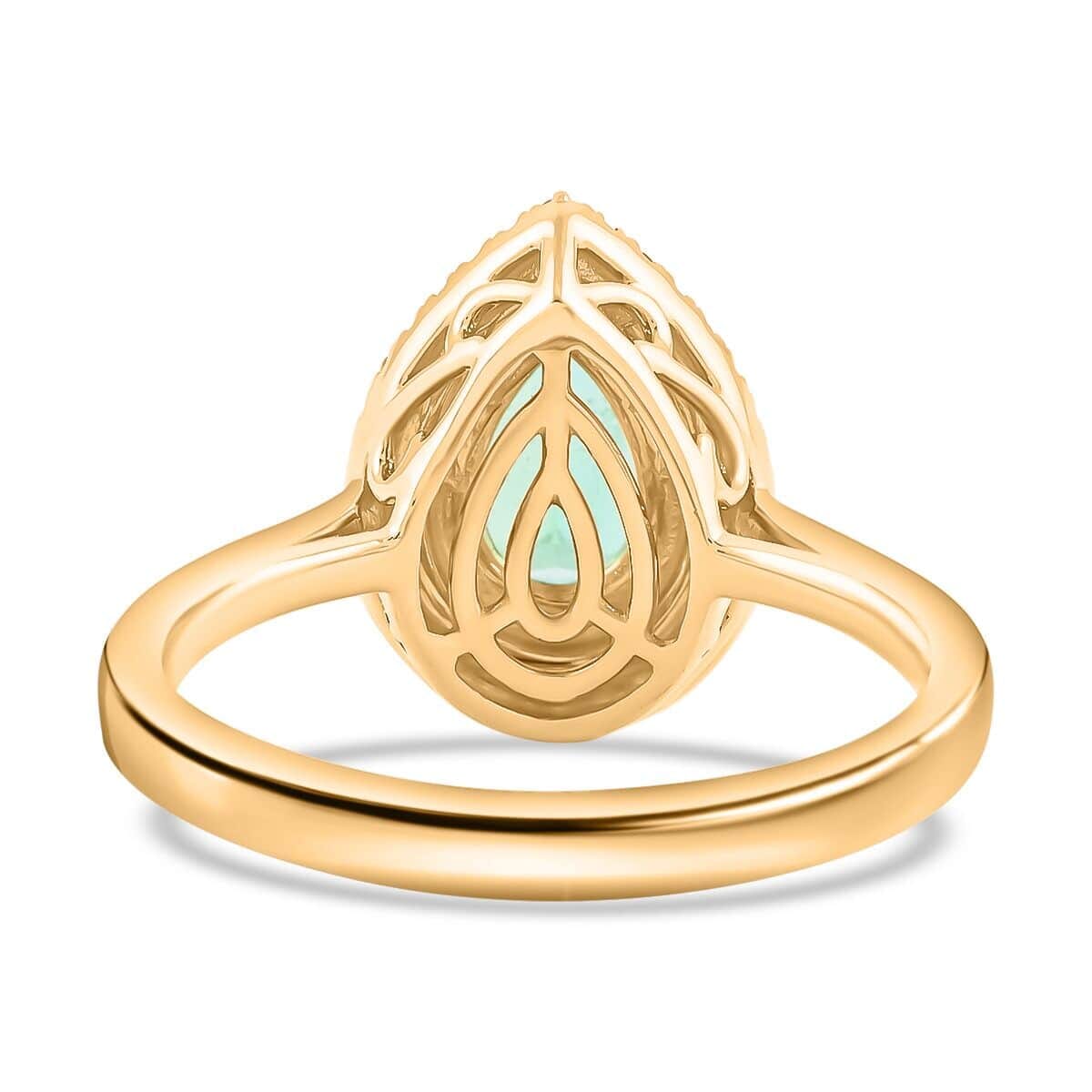 Certified & Appraised Luxoro AAA Boyaca Colombian Emerald and I2 Diamond 1.50 ctw Ring in 14K Yellow Gold (Size 5.0) 4.25 Grams image number 4