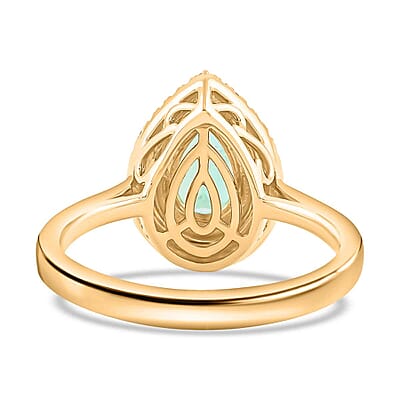 Certified and Appraised Luxoro AAA Boyaca Colombian Emerald, Diamond Ring in 14K Yellow Gold 1.50 ctw (Size 7.5)