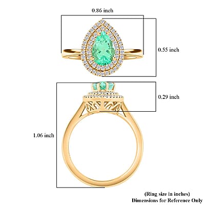 Certified and Appraised Luxoro AAA Boyaca Colombian Emerald, Diamond Ring in 14K Yellow Gold 1.50 ctw (Size 7.5)