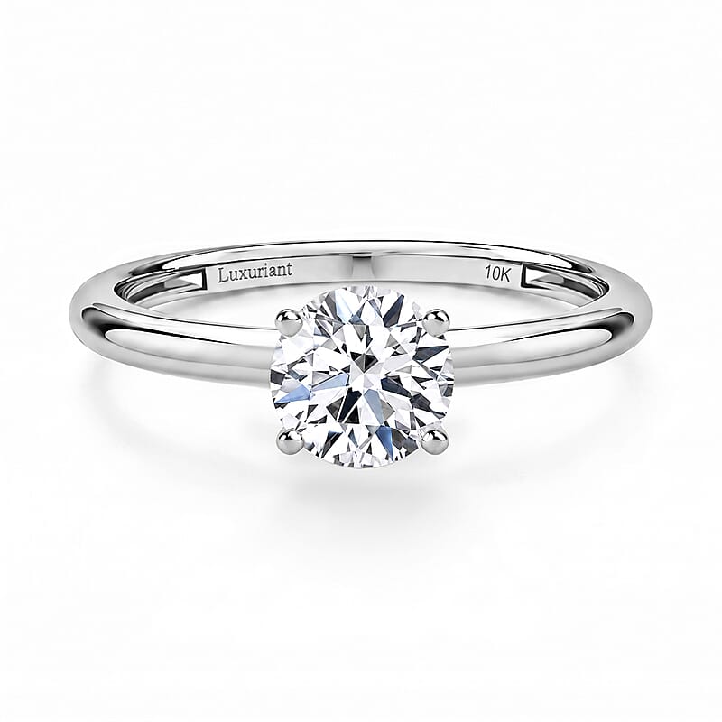 IGI Certified Luxuriant Lab Grown Diamond E-F VS 1.00 ctw Solitaire Ring in 10K White Gold (Size 12.0)