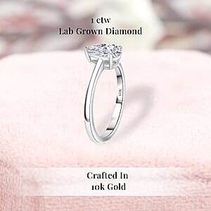 IGI Certified Luxuriant Lab Grown Diamond E-F VS 1.00 ctw Solitaire Ring in 10K White Gold (Size 8.5)