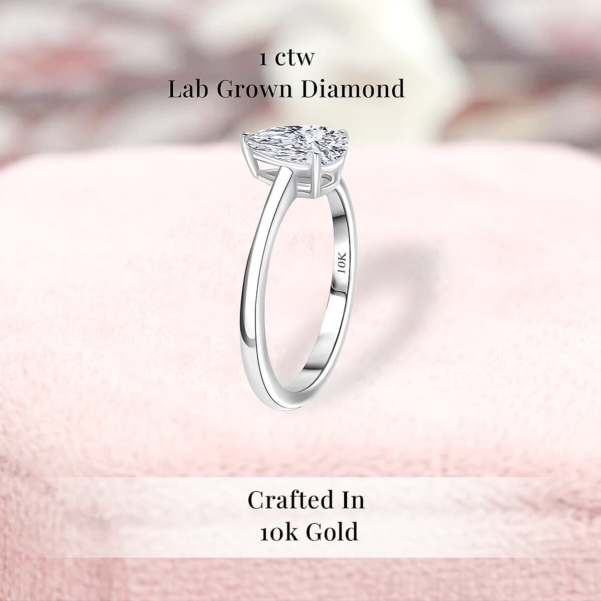 IGI Certified Luxuriant Lab Grown Diamond E-F VS 1.00 ctw Solitaire Ring in 10K White Gold (Size 9.5) image number 2