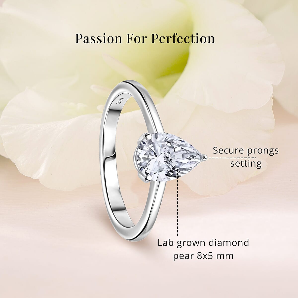 IGI Certified Luxuriant Lab Grown Diamond E-F VS 1.00 ctw Solitaire Ring in 10K White Gold (Size 11.0) image number 5