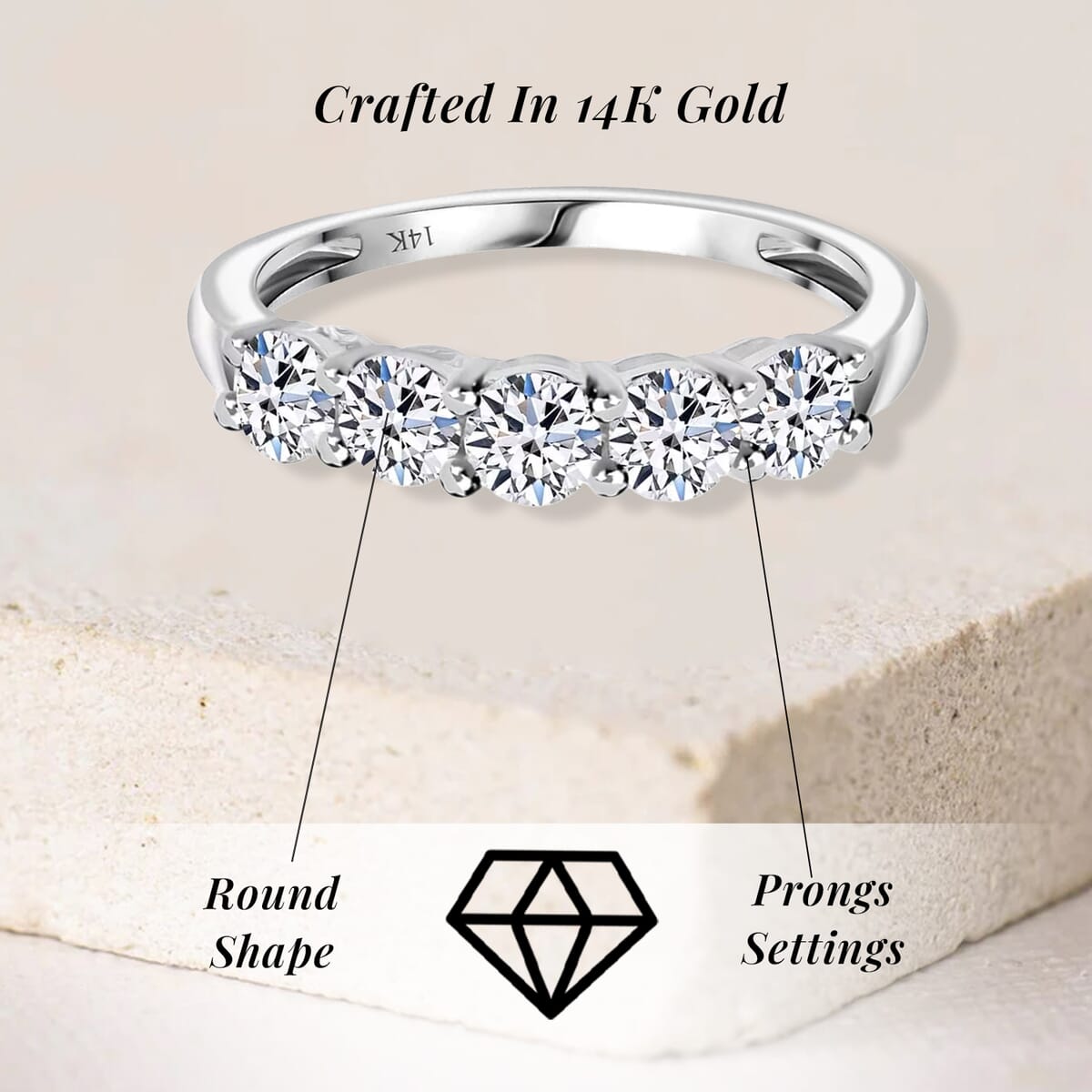 Luxuriant Lab Grown Diamond G VS 1.00 ctw Ring in 14K White Gold (Size 8.5) image number 5
