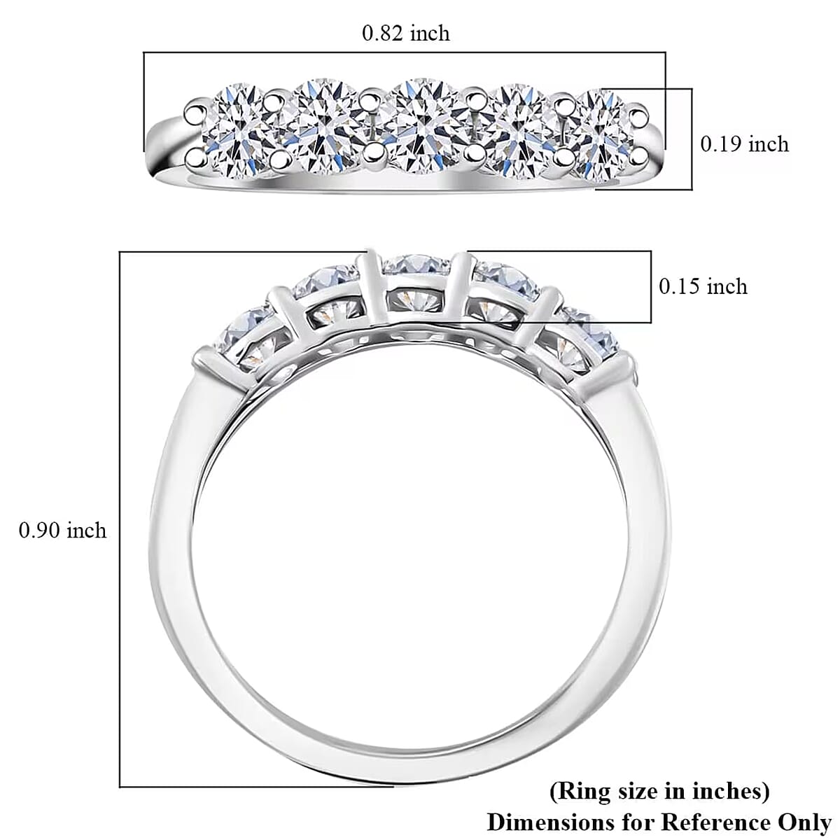 Luxuriant Lab Grown Diamond G VS 1.00 ctw Ring in 14K White Gold (Size 8.5) image number 7