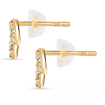 Luxuriant Lab Grown Diamond 0.10 ctw Initial A Earrings in 10K Yellow Gold
