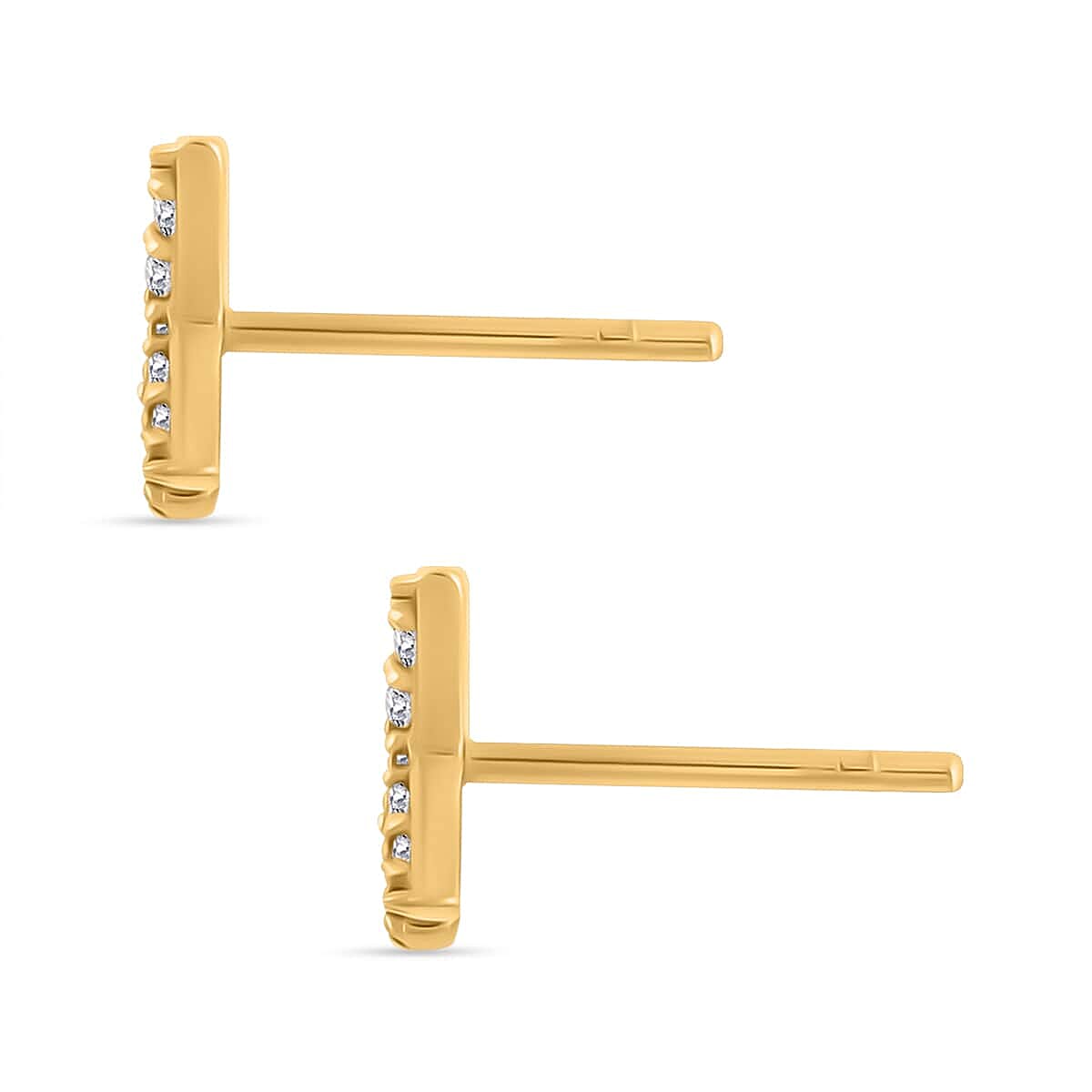 Luxuriant Lab Grown Diamond 0.10 ctw Initial K Earrings in 10K Yellow Gold image number 3