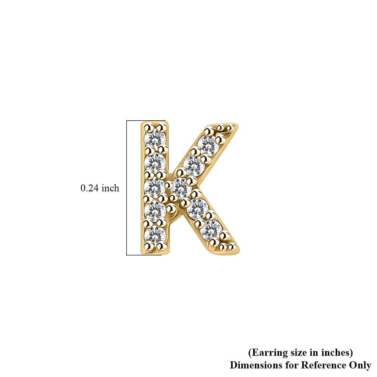 Luxuriant Lab Grown Diamond 0.10 ctw Initial K Earrings in 10K Yellow Gold image number 4