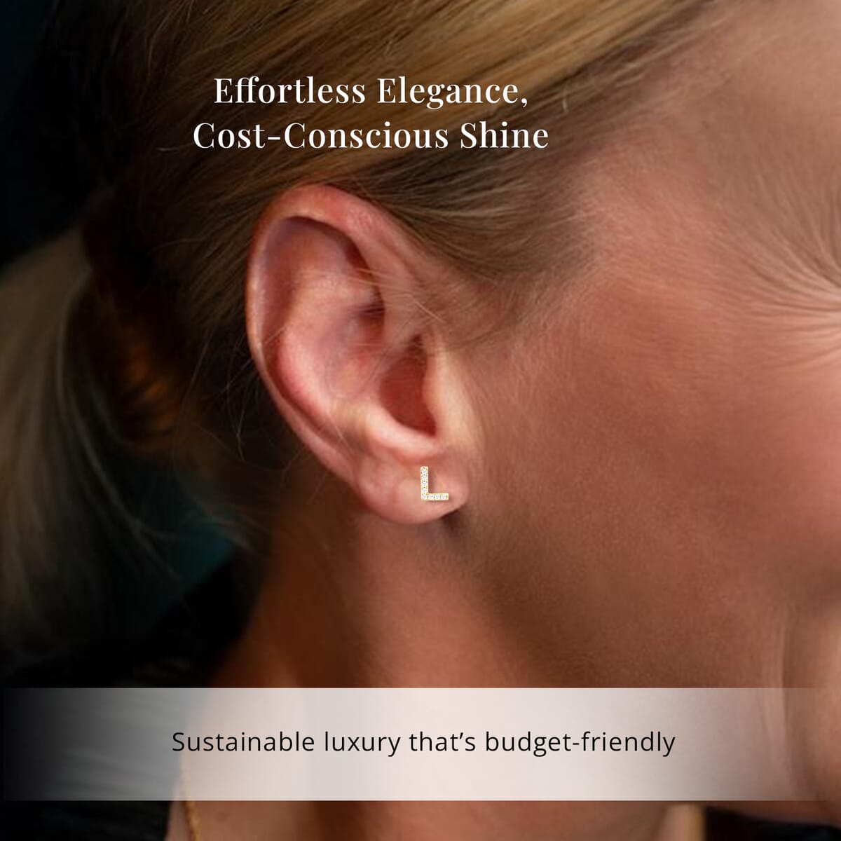 Luxuriant Lab Grown Diamond 0.10 ctw Initial L Earrings in 10K Yellow Gold image number 1