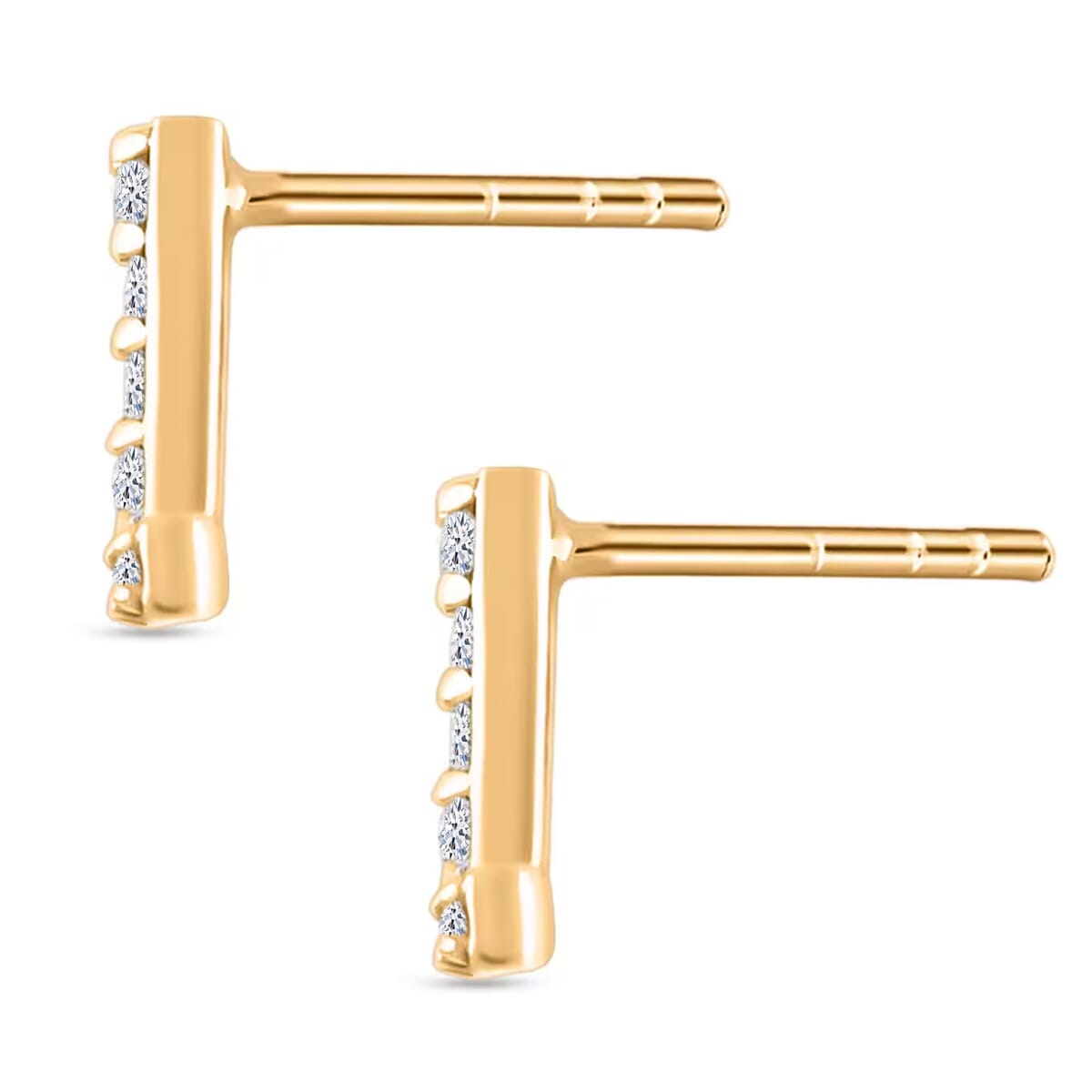 Luxuriant Lab Grown Diamond 0.10 ctw Initial L Earrings in 10K Yellow Gold image number 9